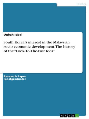 cover image of South Korea's interest in the Malaysian socio-economic development. the history of the "Look-To-The-East Idea"